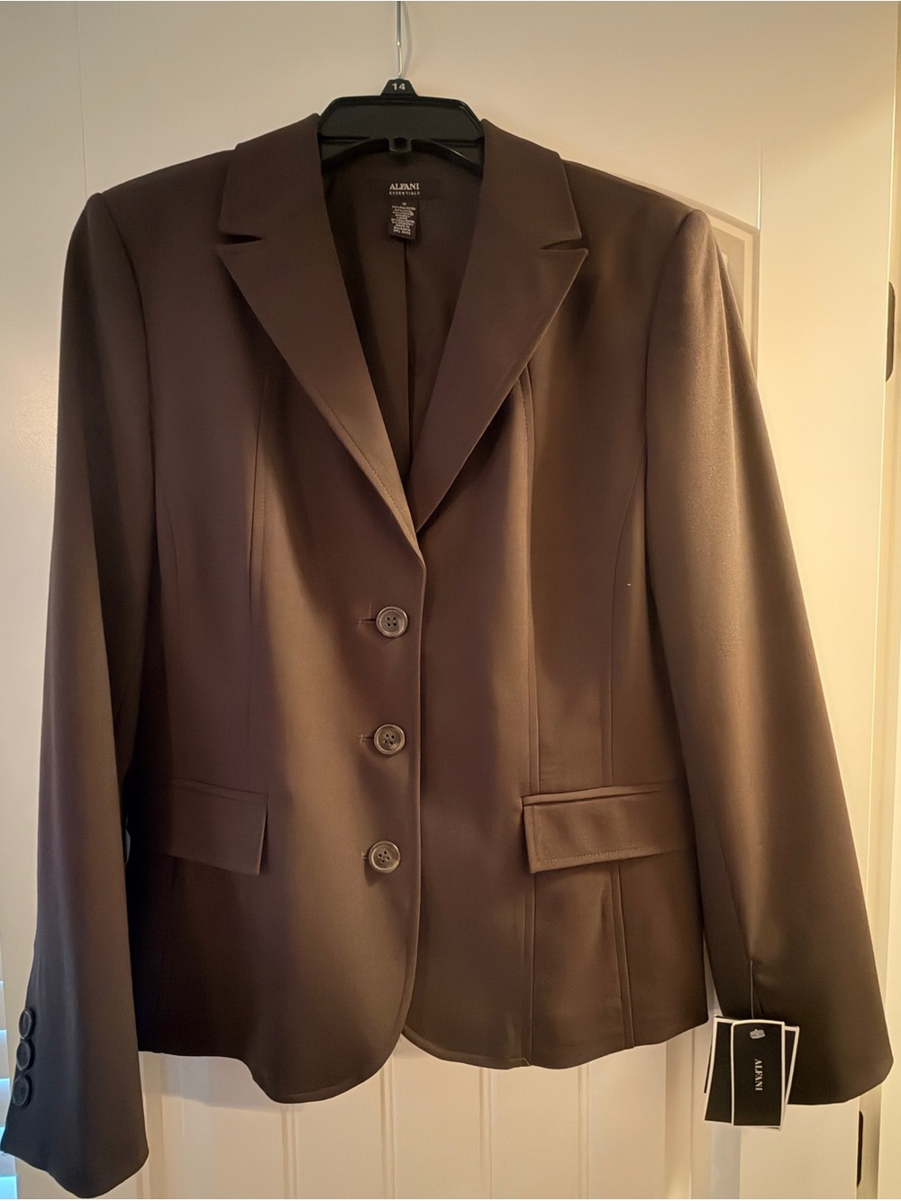Alfani Women's Dark Brown Three-Button Blazer